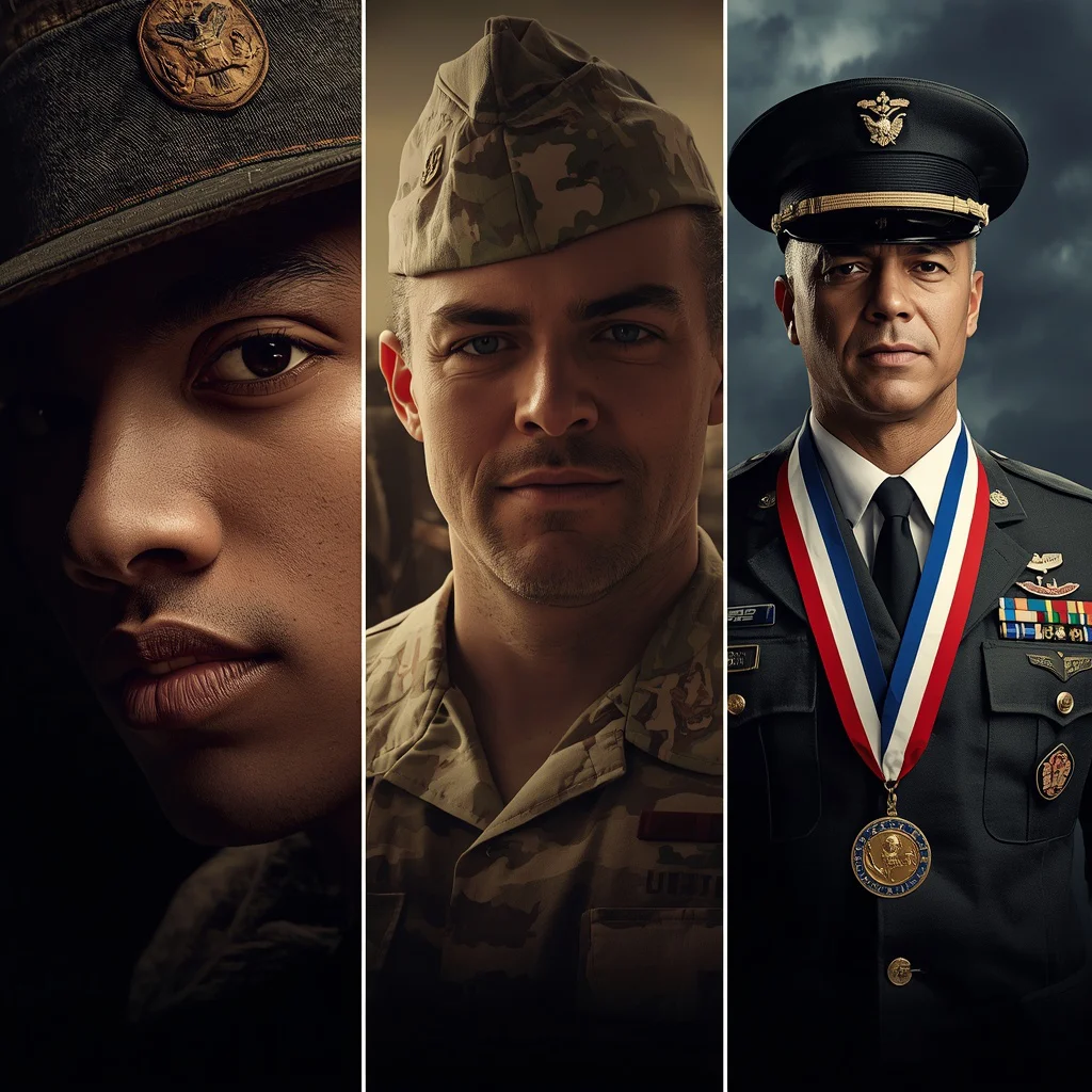 A Man's Journey from Military Recruit to Decorated Veteran Timeline | Instagram photo prompt for men — AI image prompt