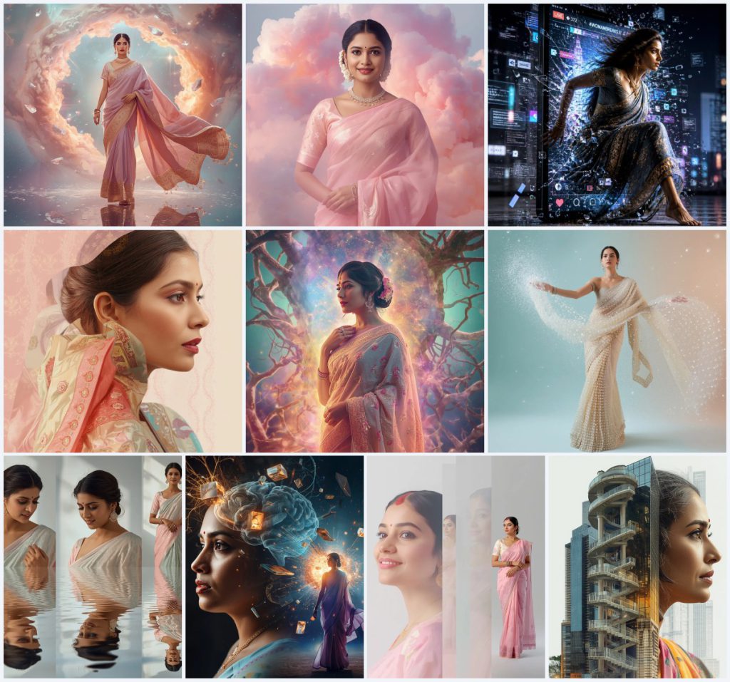 Best 10 Gemini AI Purple Saree Prompt for Artistic Opulence | saree prompt generator