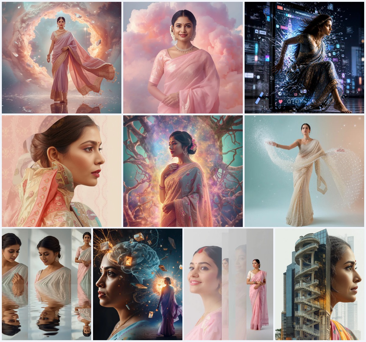 Best 10 Gemini AI Purple Saree Prompt for Artistic Opulence | saree prompt generator