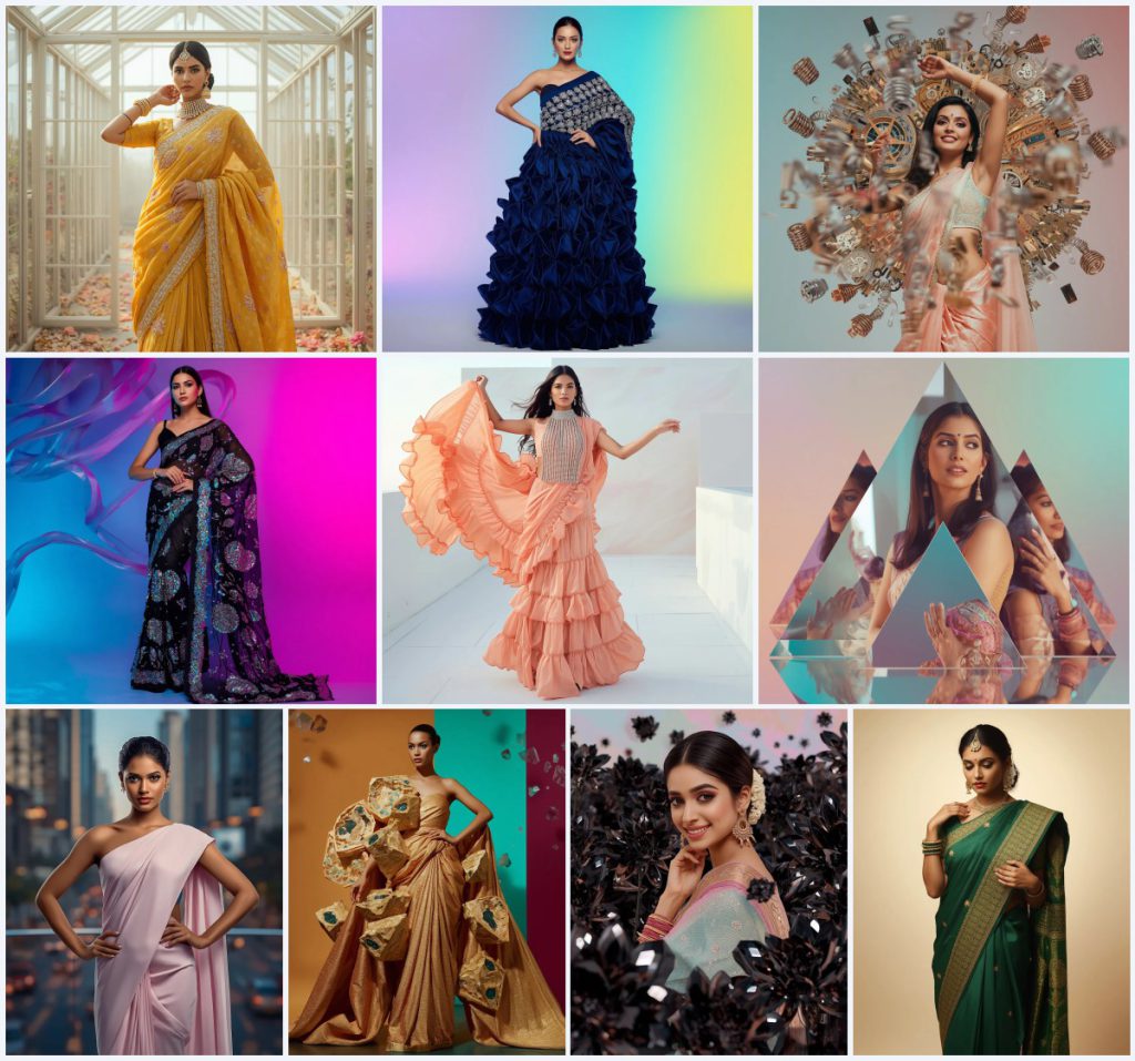 Best 10 Viral Peacock Saree Prompt for Exquisite Design | traditional saree ai prompt