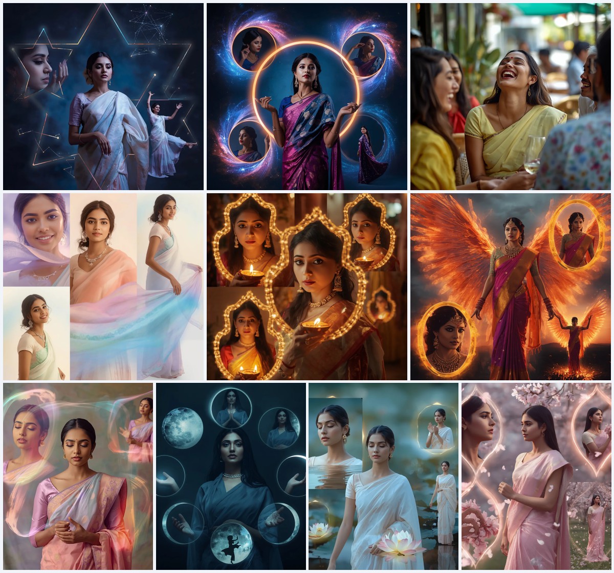 New 10 Gold Saree AI Prompts for Radiant and Opulent Photography | prompt for gemini girl in saree instagram in english