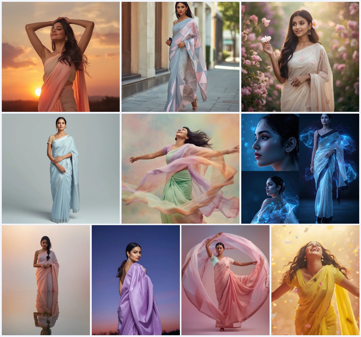 New 10 Olive Green Saree AI Prompts for Earthy and Subtle Charm | chatgpt photo editing prompts trending instagram for girl