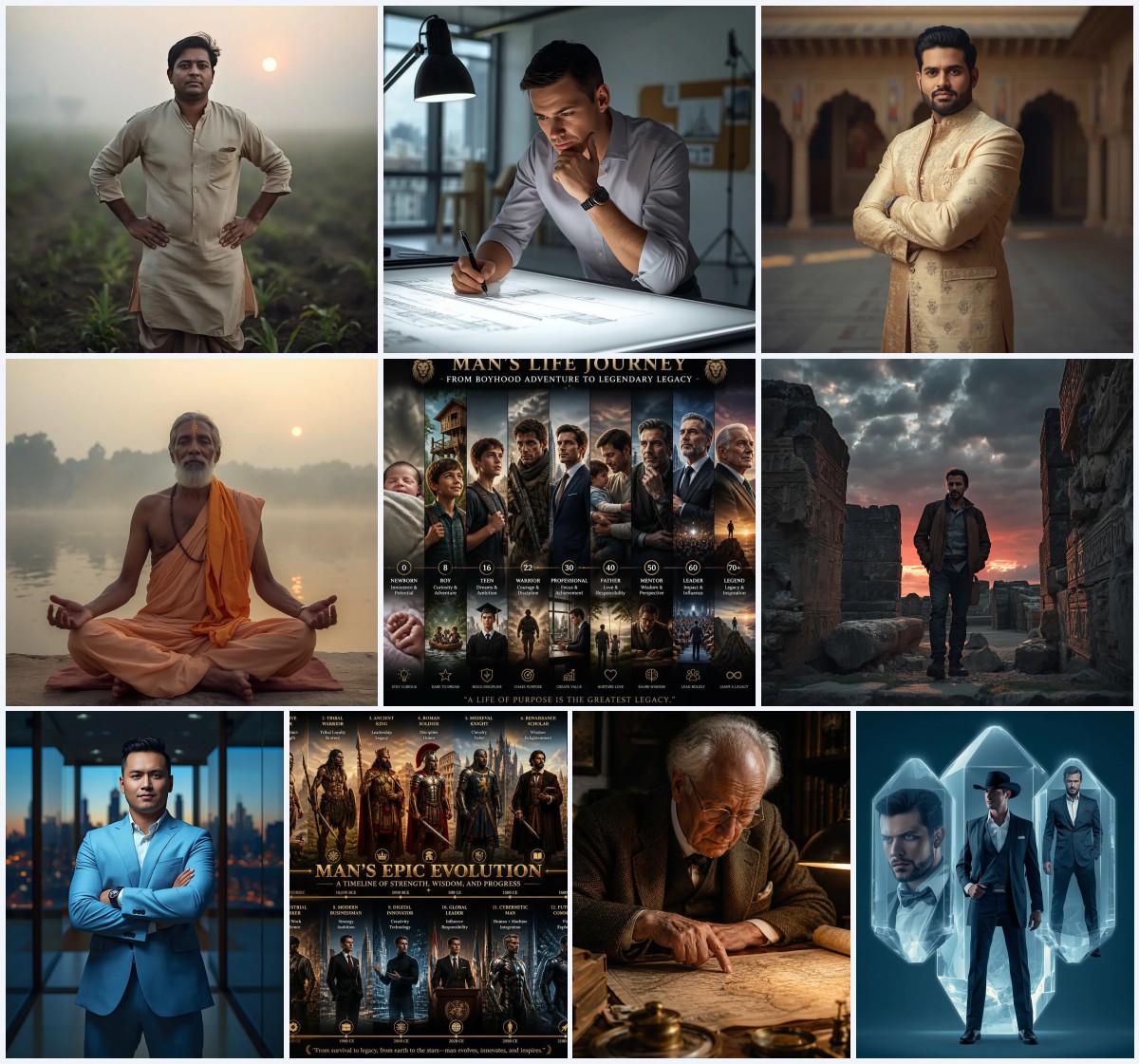 New 10 YouTube Thumbnail AI Prompts for Men’s Engaging Content with Bold Graphics and Catchy Visuals | Editing Prompt boy Ai Photo