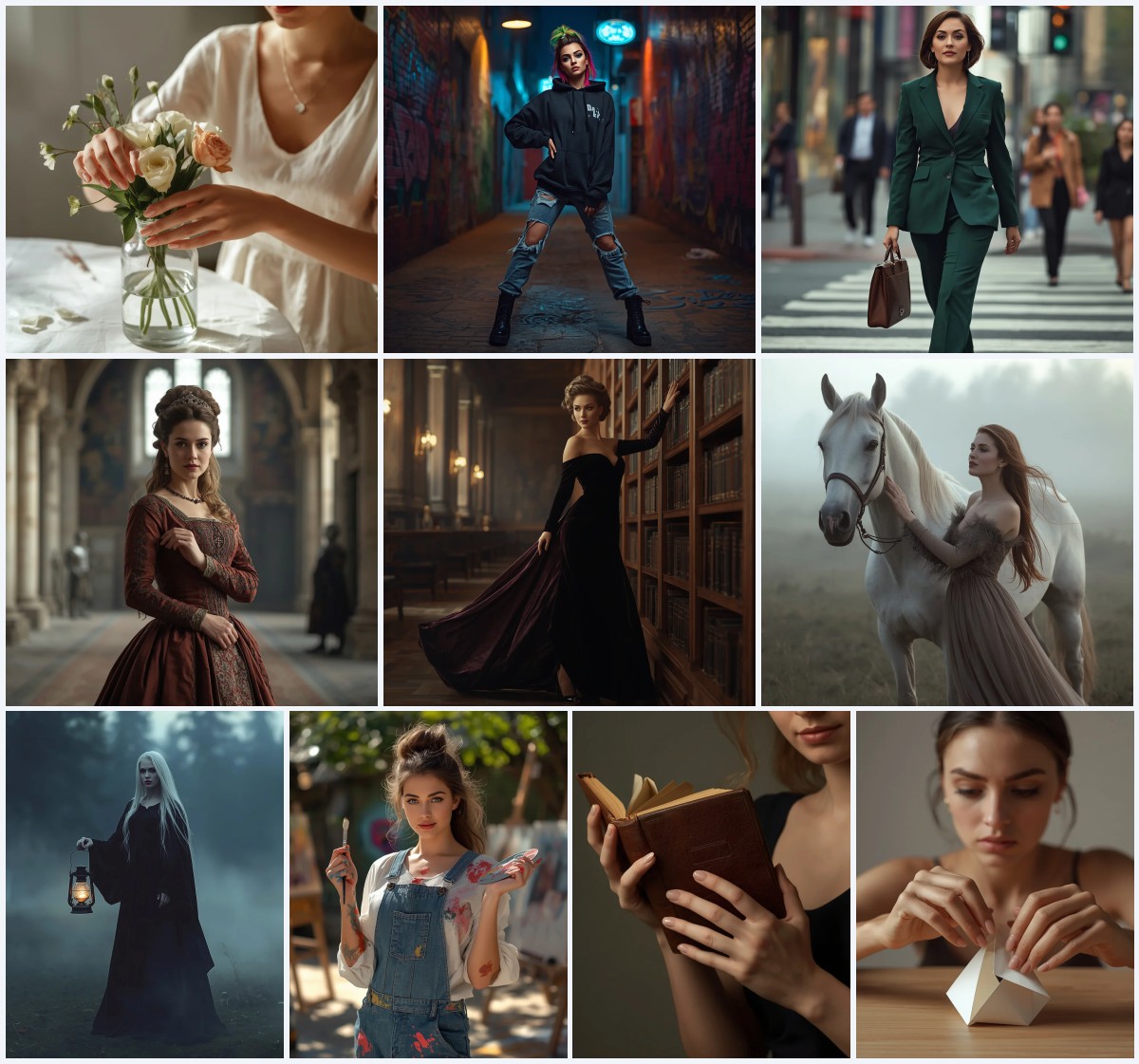Top 10 AI Prompts for Artistic Women with Body Paint in Creative Portrait Photography | character design ai prompt