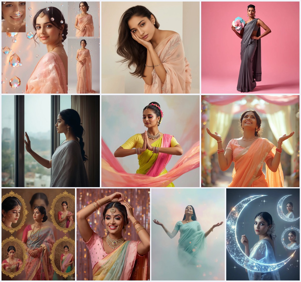 Top 10 Orange Saree AI Prompts for Energetic and Bold Statements | saree prompt for gemini girl in english