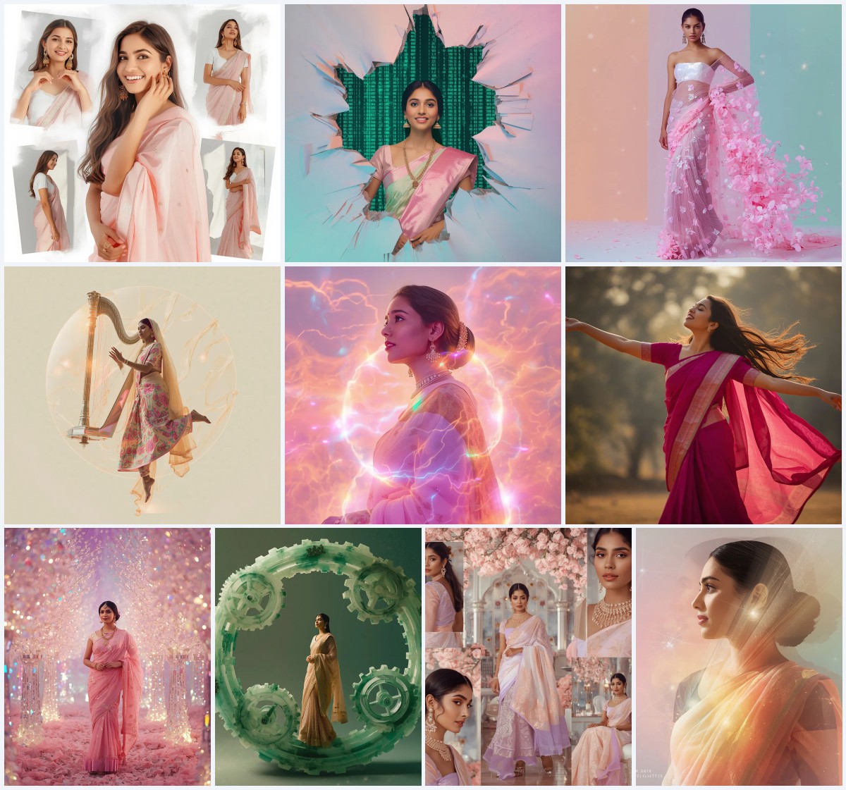 Top 10 Trending Saree Prompt for Girl Instagram for Fashion Trends | Traditional saree prompt in english for girl